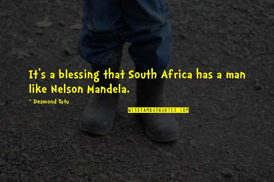 Pink And Gray Quotes By Desmond Tutu: It's a blessing that South Africa has a