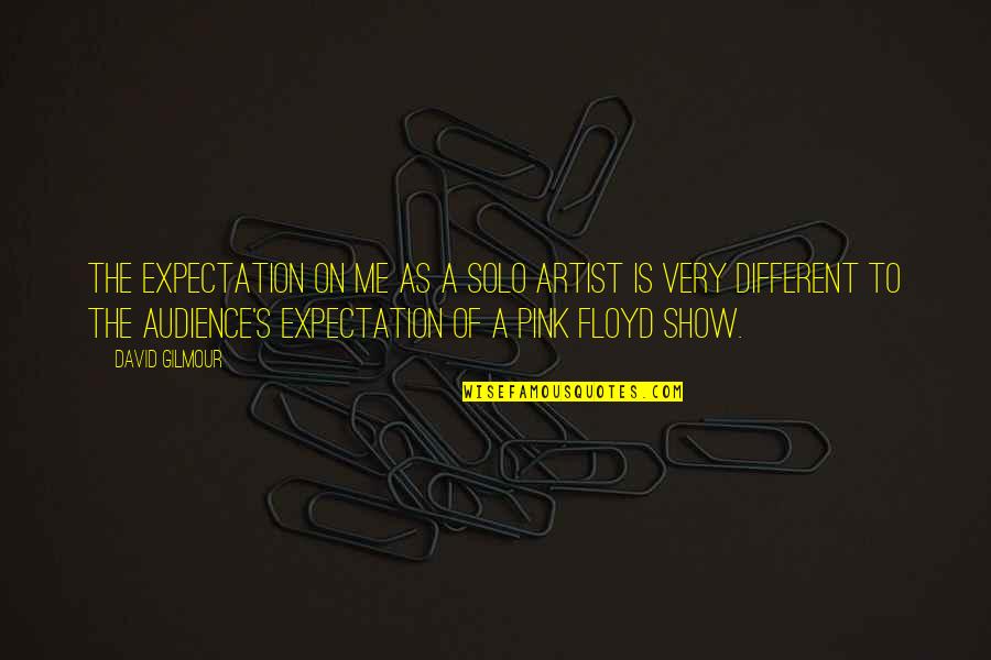 Pink Artist Quotes By David Gilmour: The expectation on me as a solo artist Pink Artist Quotes By David Gilmour: The expectation on me as a solo artist