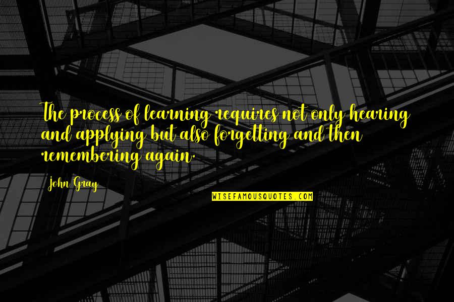 Pink Floyd Most Famous Quotes By John Gray: The process of learning requires not only hearing Pink Floyd Most Famous Quotes By John Gray: The process of learning requires not only hearing