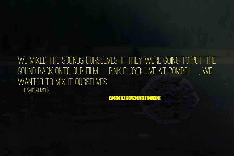 Pink Floyd Quotes By David Gilmour: We mixed the sounds ourselves. If they were