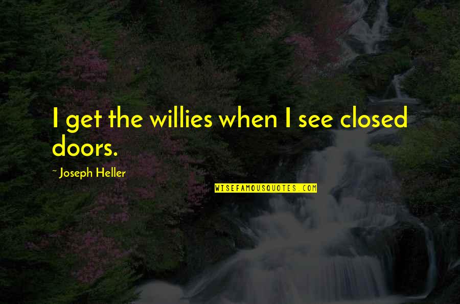 Pink Picture Quotes By Joseph Heller: I get the willies when I see closed