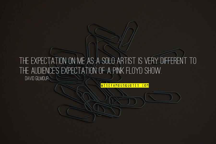 Pink Pink Quotes By David Gilmour: The expectation on me as a solo artist