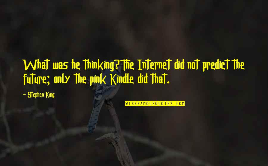 Pink Pink Quotes By Stephen King: What was he thinking? The Internet did not