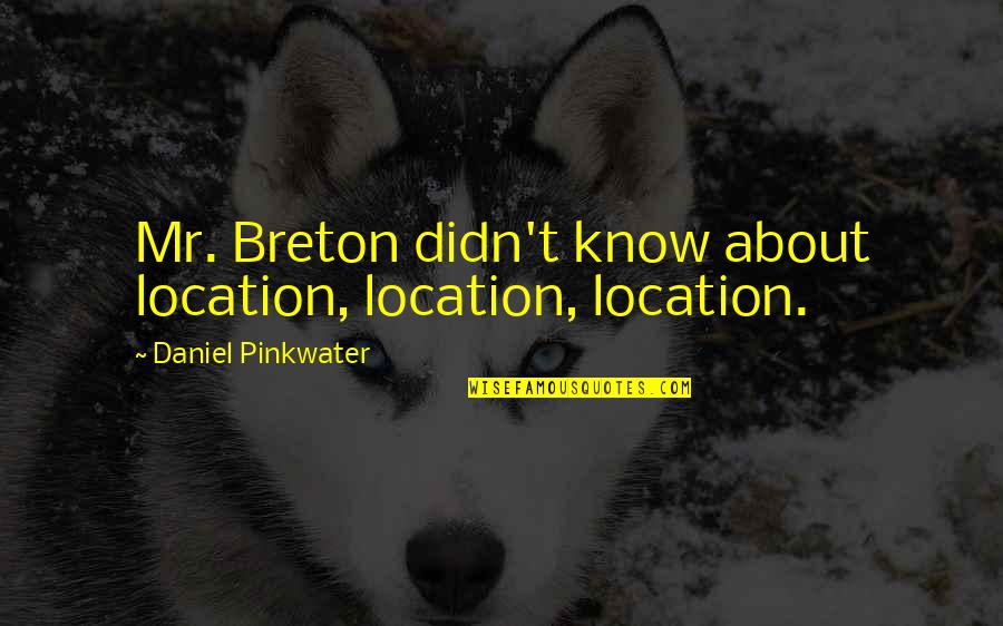 Pinkwater Quotes By Daniel Pinkwater: Mr. Breton didn't know about location, location, location.