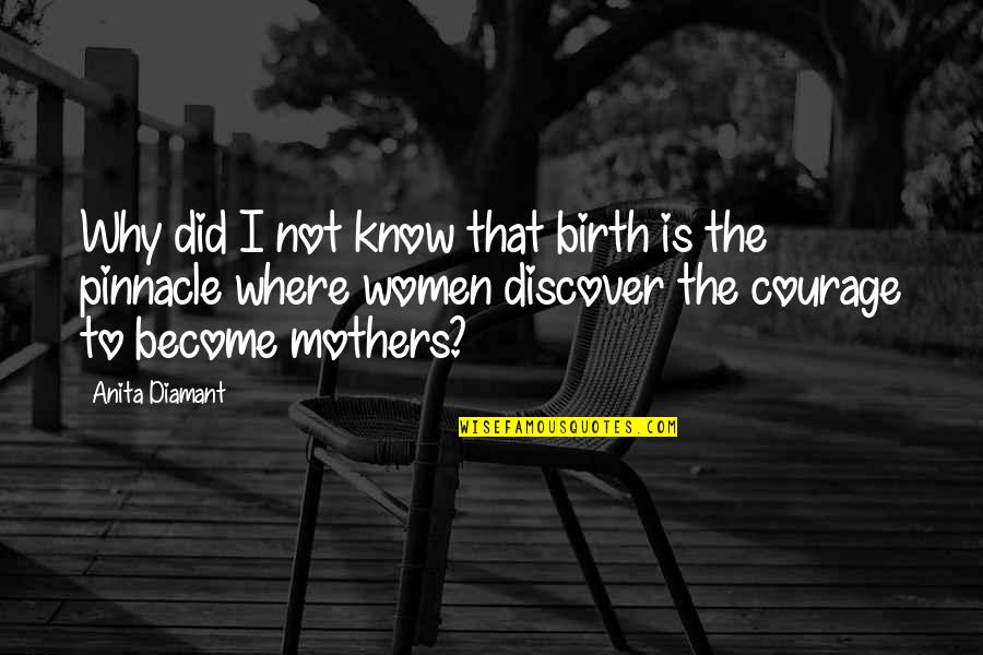 Pinnacle Quotes By Anita Diamant: Why did I not know that birth is Pinnacle Quotes By Anita Diamant: Why did I not know that birth is