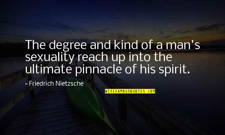 Pinnacle Quotes By Friedrich Nietzsche: The degree and kind of a man's sexuality Pinnacle Quotes By Friedrich Nietzsche: The degree and kind of a man's sexuality