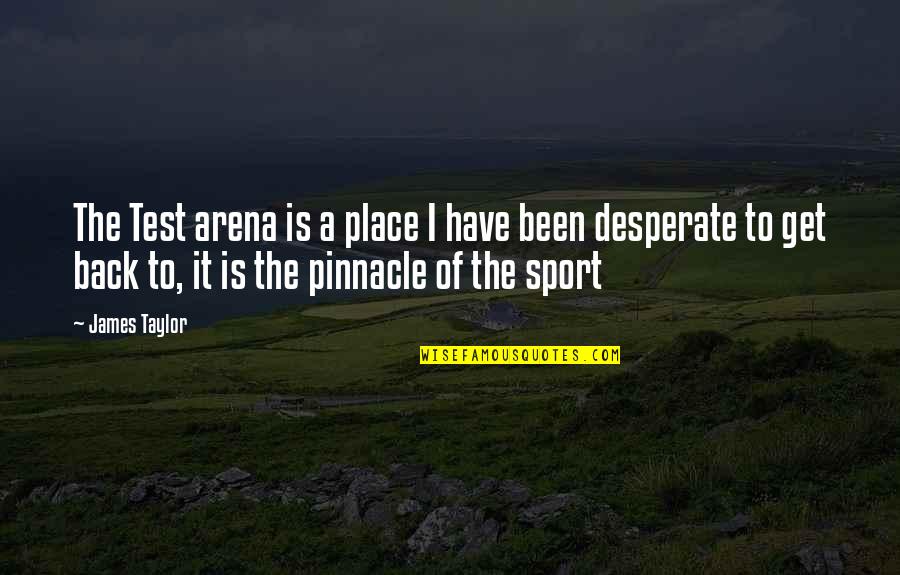 Pinnacle Quotes By James Taylor: The Test arena is a place I have