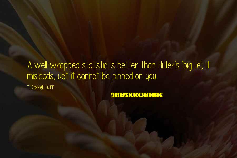 Pinned Quotes By Darrell Huff: A well-wrapped statistic is better than Hitler's 'big Pinned Quotes By Darrell Huff: A well-wrapped statistic is better than Hitler's 'big