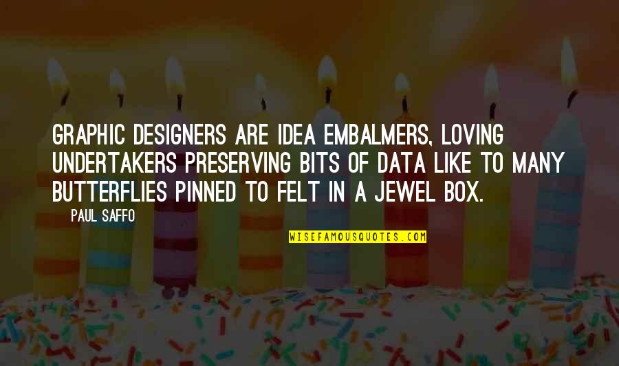 Pinned Quotes By Paul Saffo: Graphic designers are idea embalmers, loving undertakers preserving Pinned Quotes By Paul Saffo: Graphic designers are idea embalmers, loving undertakers preserving