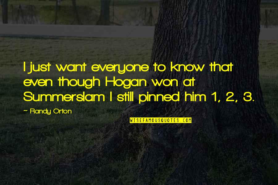 Pinned Quotes By Randy Orton: I just want everyone to know that even Pinned Quotes By Randy Orton: I just want everyone to know that even