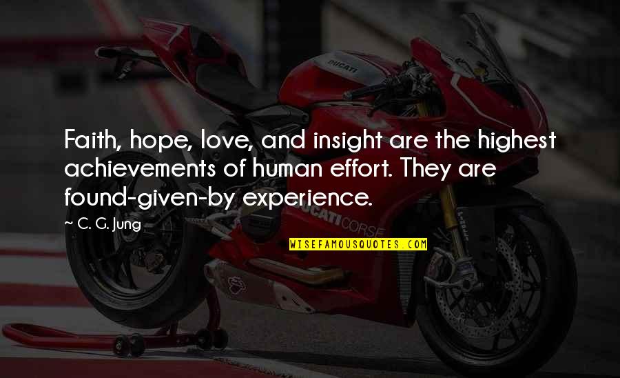Pinpointing Quotes By C. G. Jung: Faith, hope, love, and insight are the highest