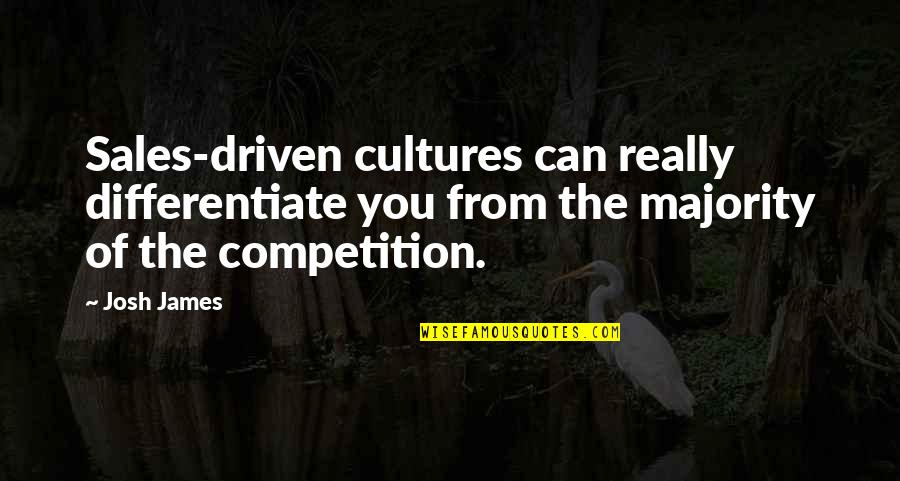 Pinpointing Quotes By Josh James: Sales-driven cultures can really differentiate you from the