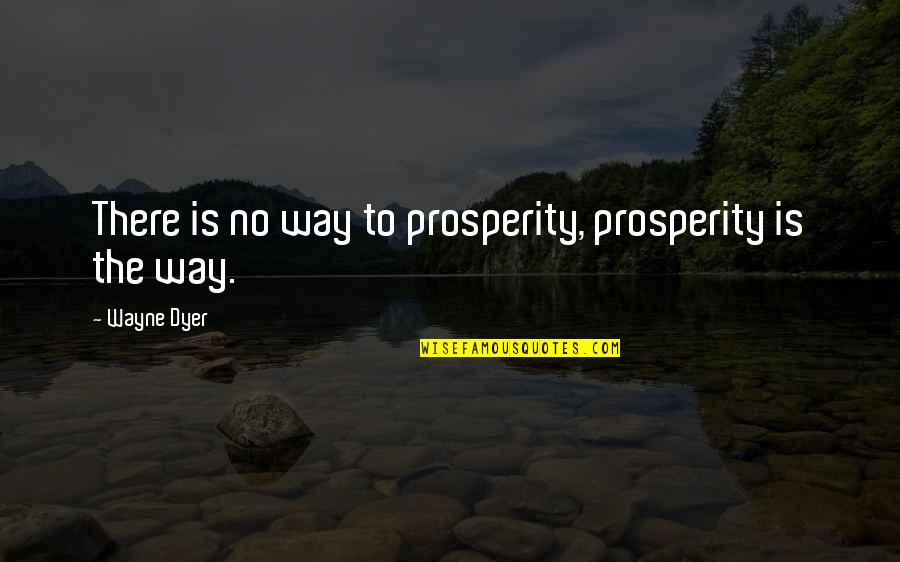 Pinter Pause Quotes By Wayne Dyer: There is no way to prosperity, prosperity is