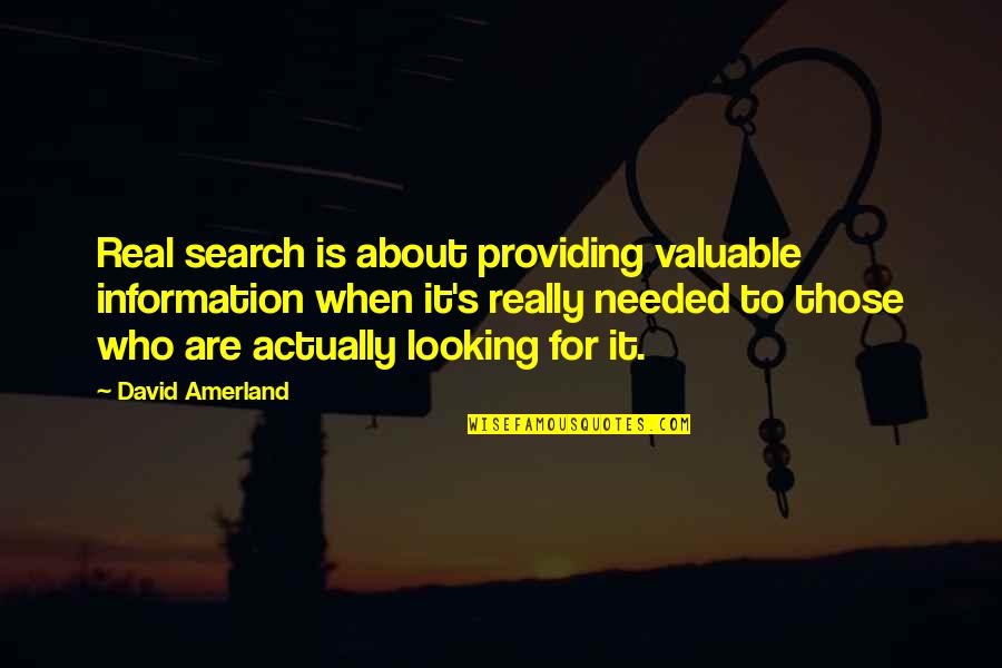 Pinterest Crafts Quotes By David Amerland: Real search is about providing valuable information when