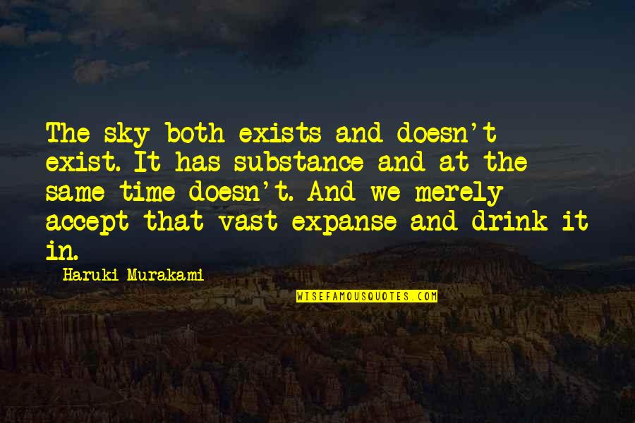 Pinterest Girl Motivation Quotes By Haruki Murakami: The sky both exists and doesn't exist. It