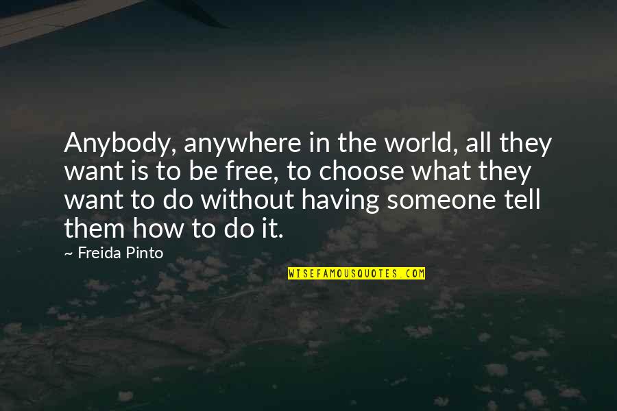 Pinto's Quotes By Freida Pinto: Anybody, anywhere in the world, all they want