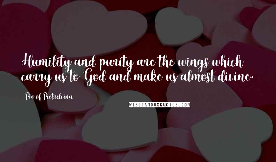 Pio Of Pietrelcina quotes: Humility and purity are the wings which carry us to God and make us almost divine.