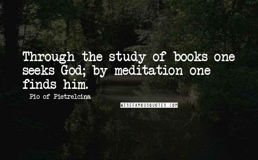 Pio Of Pietrelcina quotes: Through the study of books one seeks God; by meditation one finds him.