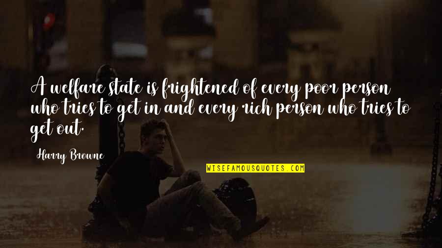 Piosenka Dla Quotes By Harry Browne: A welfare state is frightened of every poor Piosenka Dla Quotes By Harry Browne: A welfare state is frightened of every poor