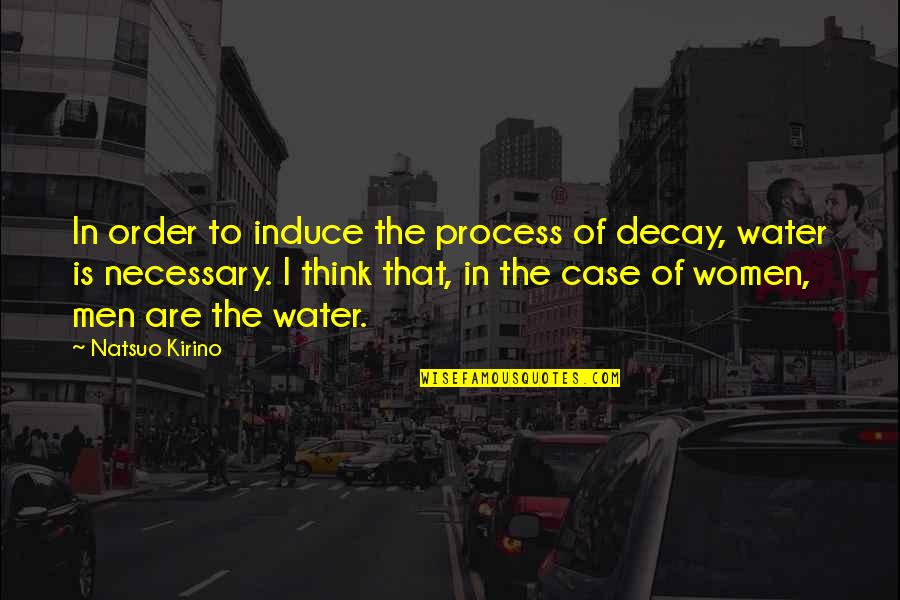 Pious Husband Quotes By Natsuo Kirino: In order to induce the process of decay, Pious Husband Quotes By Natsuo Kirino: In order to induce the process of decay,