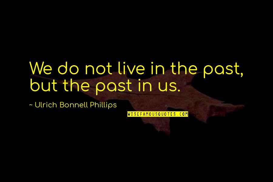 Pip Boy Quotes By Ulrich Bonnell Phillips: We do not live in the past, but