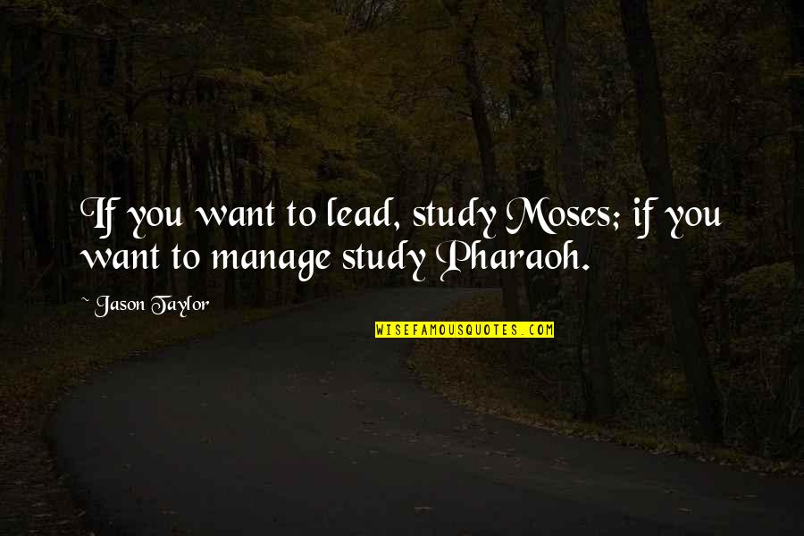 Pipchin Quotes By Jason Taylor: If you want to lead, study Moses; if