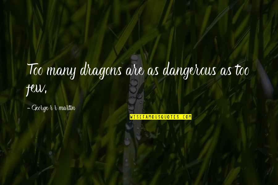 Pirrung Auctions Quotes By George R R Martin: Too many dragons are as dangerous as too
