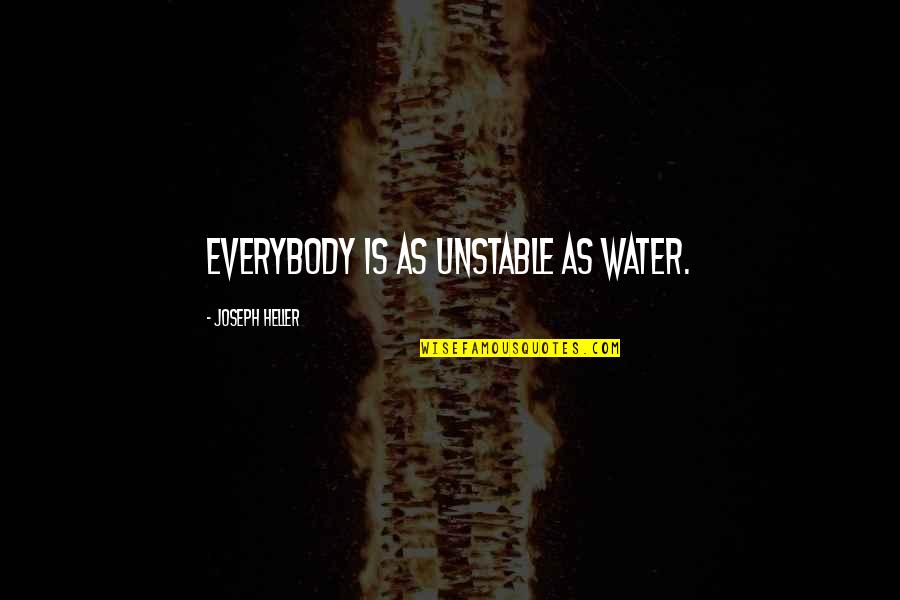 Pirsig Lila Quotes By Joseph Heller: Everybody is as unstable as water. Pirsig Lila Quotes By Joseph Heller: Everybody is as unstable as water.