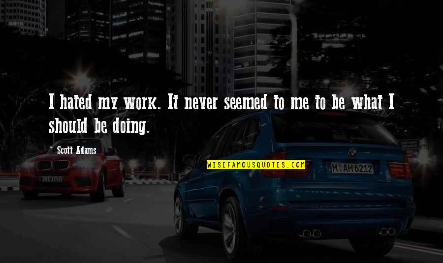 Pisarevic Zlatko Quotes By Scott Adams: I hated my work. It never seemed to
