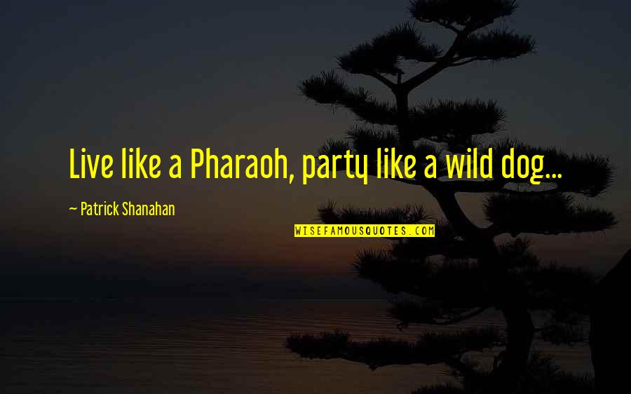 Pisco Quotes By Patrick Shanahan: Live like a Pharaoh, party like a wild