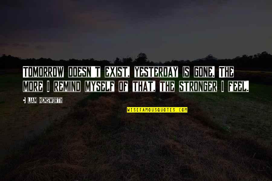 Piselli Cookies Quotes By Liam Hemsworth: Tomorrow doesn't exist, yesterday is gone. The more