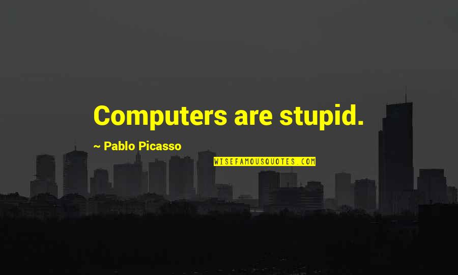 Pisky Breed Quotes By Pablo Picasso: Computers are stupid.