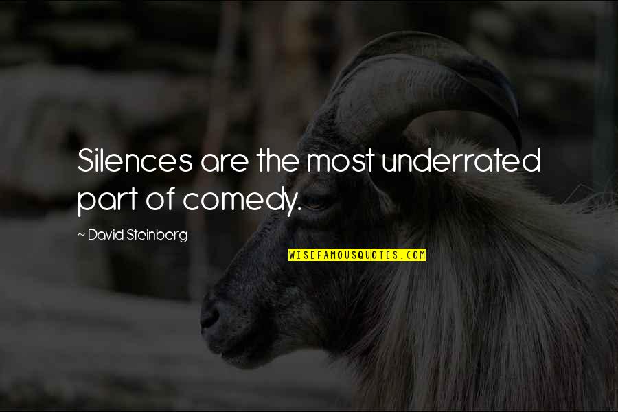 Pisotear In English Quotes By David Steinberg: Silences are the most underrated part of comedy.