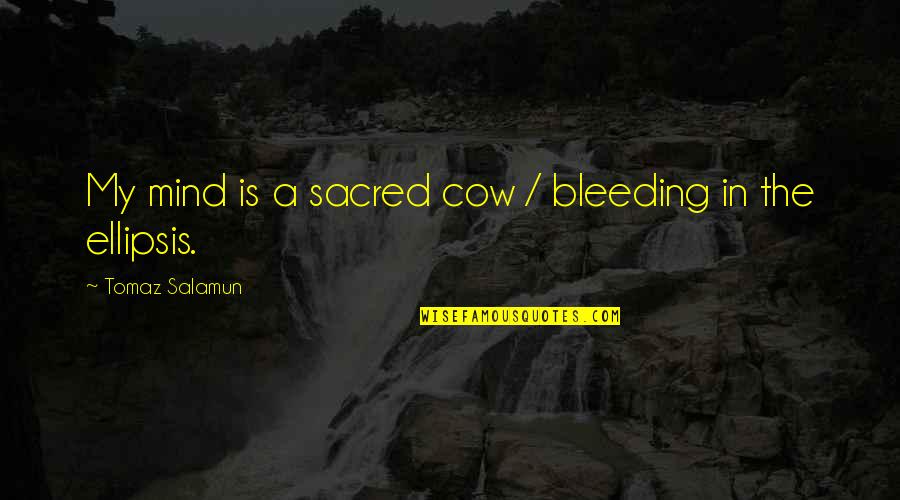 Pisotear In English Quotes By Tomaz Salamun: My mind is a sacred cow / bleeding