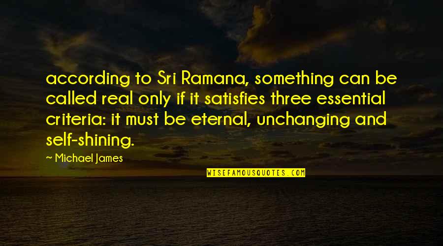 Pisps Quotes By Michael James: according to Sri Ramana, something can be called