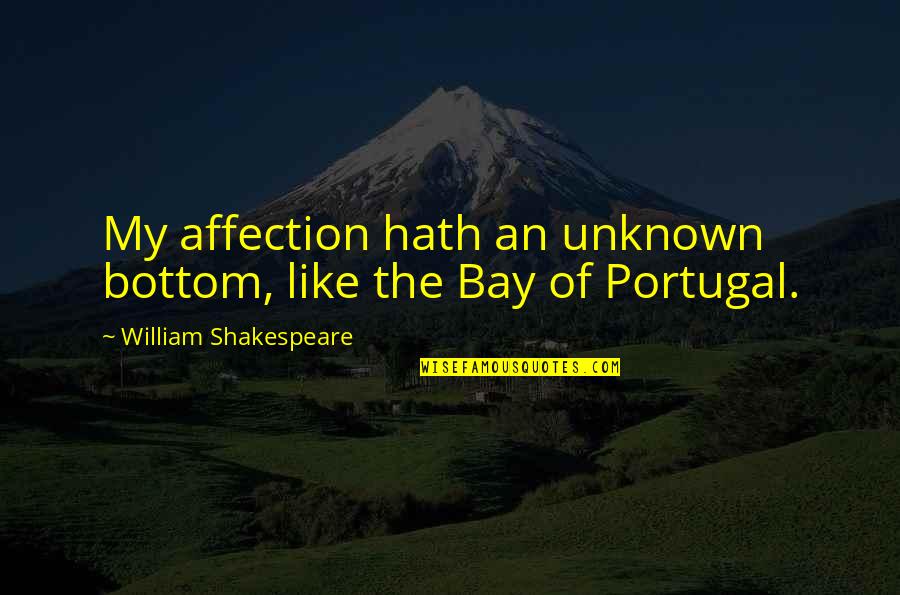 Pissarro Art Quotes By William Shakespeare: My affection hath an unknown bottom, like the