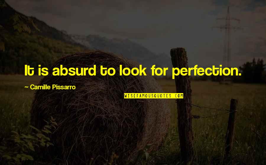 Pissarro Quotes By Camille Pissarro: It is absurd to look for perfection.