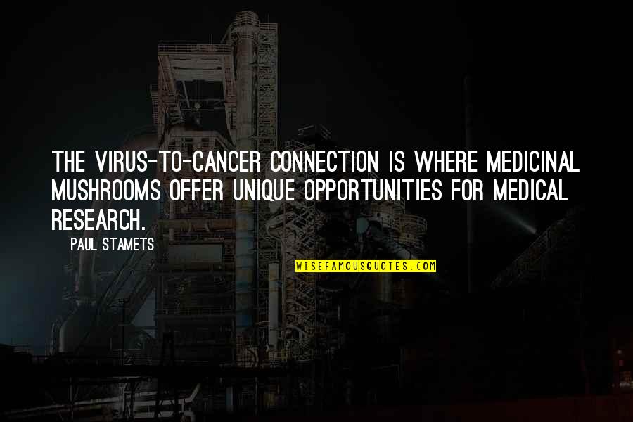 Pistabalabanza Quotes By Paul Stamets: The virus-to-cancer connection is where medicinal mushrooms offer Pistabalabanza Quotes By Paul Stamets: The virus-to-cancer connection is where medicinal mushrooms offer
