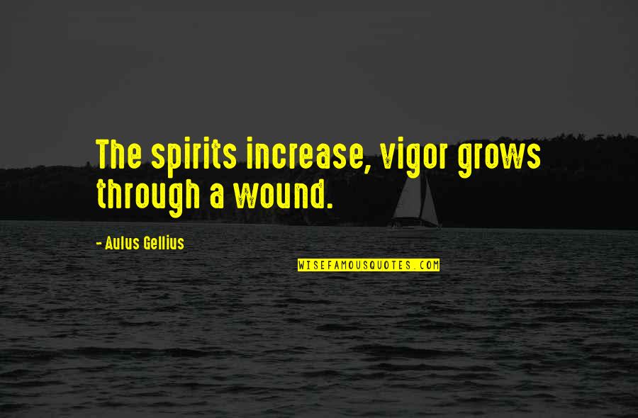 Pistoriophile Quotes By Aulus Gellius: The spirits increase, vigor grows through a wound.