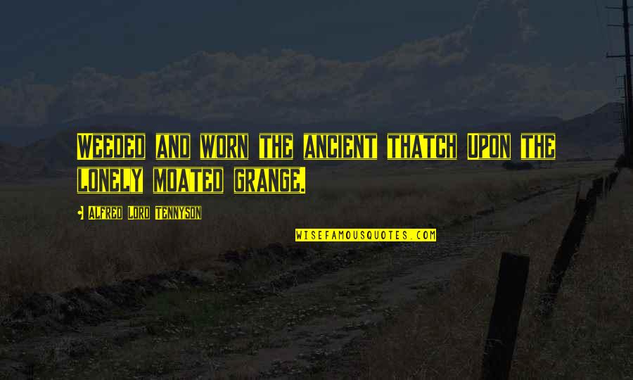 Pitavana Quotes By Alfred Lord Tennyson: Weeded and worn the ancient thatch Upon the