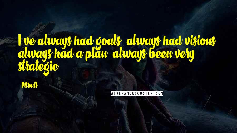 Pitbull quotes: I've always had goals, always had visions, always had a plan, always been very strategic.