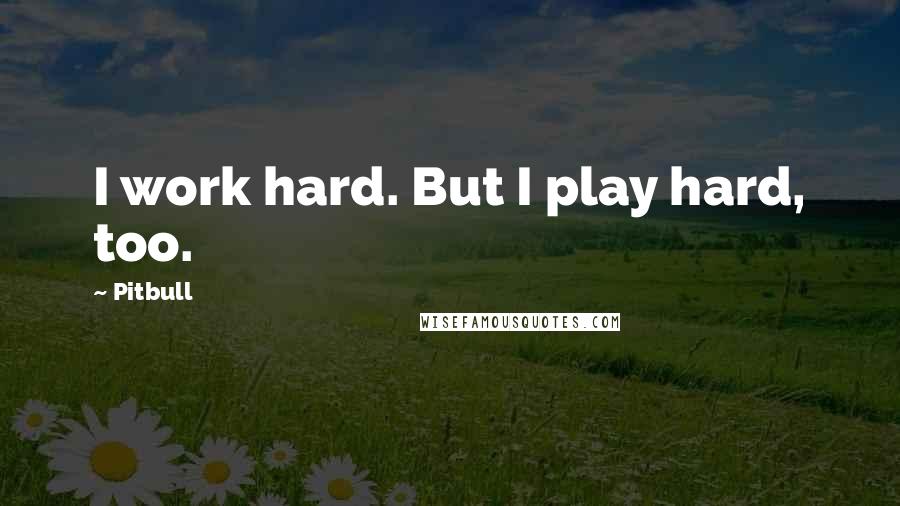 Pitbull quotes: I work hard. But I play hard, too.