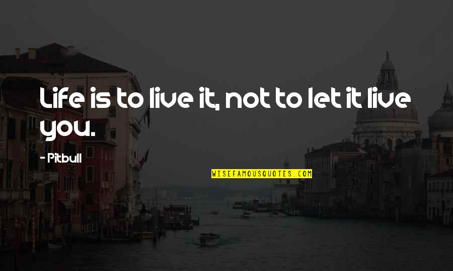 Pitbull Quotes By Pitbull: Life is to live it, not to let