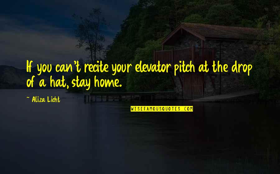 Pitch Elevator Quotes By Aliza Licht: If you can't recite your elevator pitch at