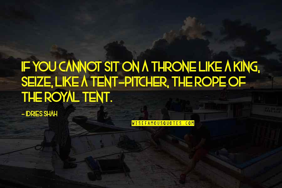 Pitcher Only Quotes By Idries Shah: If you cannot sit on a throne like