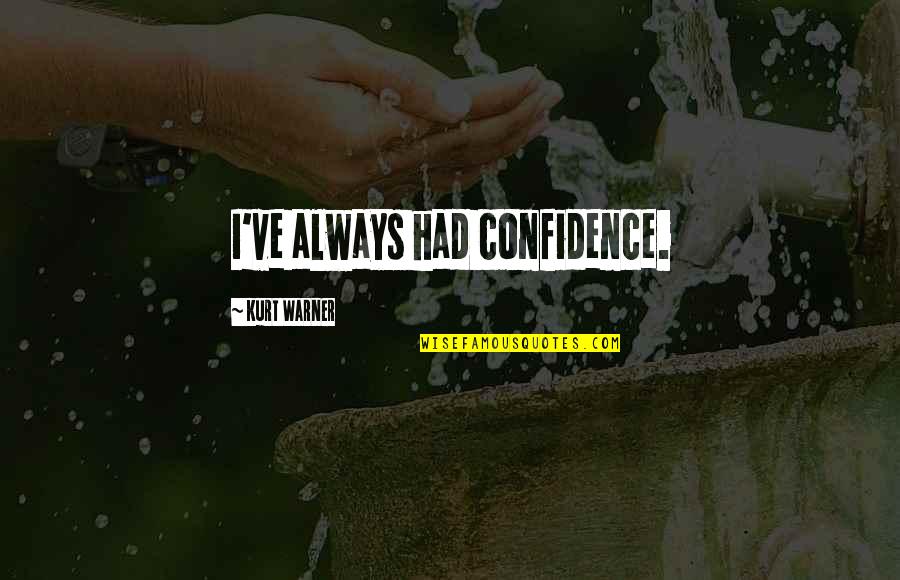 Pitcher Plants Quotes By Kurt Warner: I've always had confidence. Pitcher Plants Quotes By Kurt Warner: I've always had confidence.