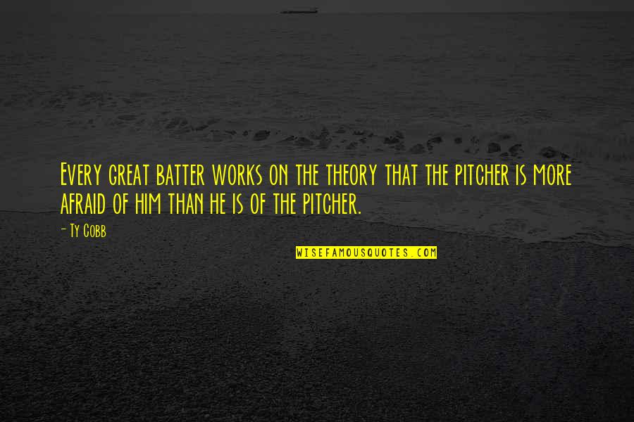 Pitcher Quotes By Ty Cobb: Every great batter works on the theory that