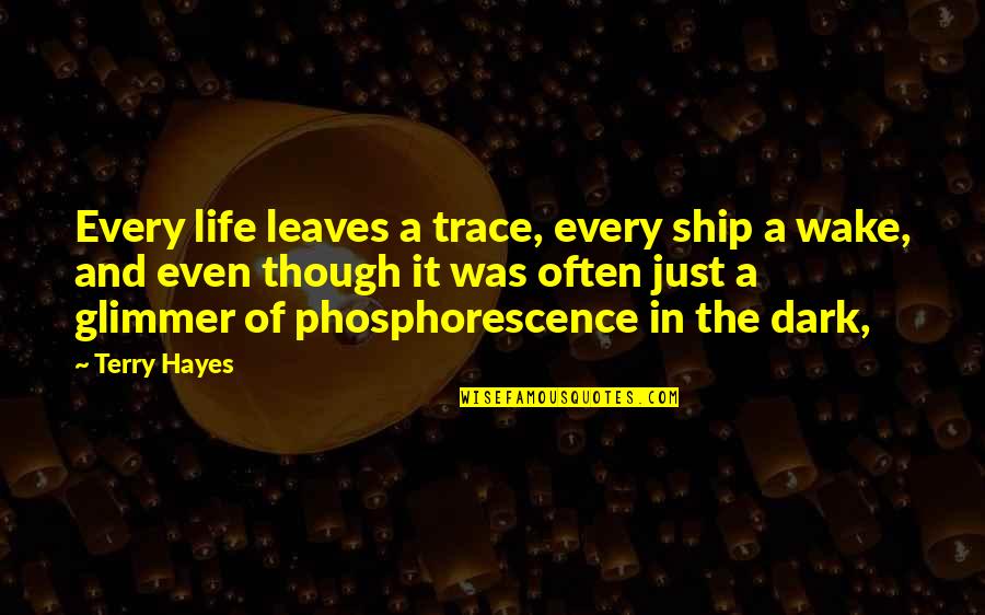 Pithy Money Quotes By Terry Hayes: Every life leaves a trace, every ship a