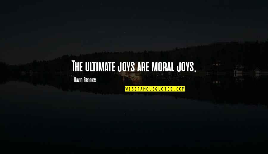 Pitiable Crossword Quotes By David Brooks: The ultimate joys are moral joys.