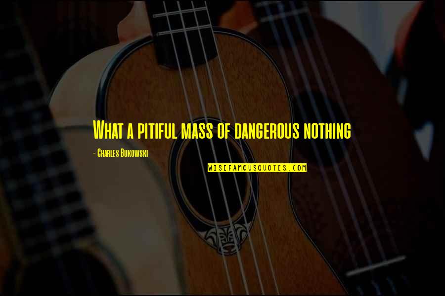 Pitiful Quotes By Charles Bukowski: What a pitiful mass of dangerous nothing